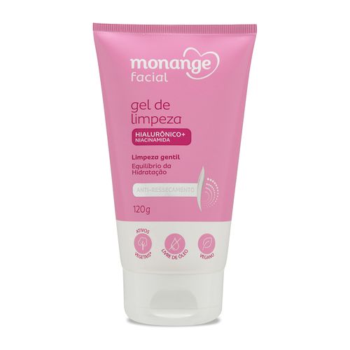 Gel de Limpeza Monange Facial Anti-Ressecamento com Ácido Hialurônico e Niacinamida 120g