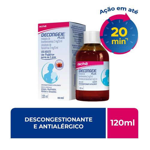 Decongex Plus 2mg/5ml Xarope + Copo Dosador - 120ml