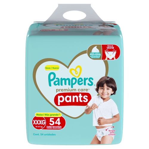 Fralda Descartável Infantil Pants Pampers Premium Care XXXG 54 Unidades