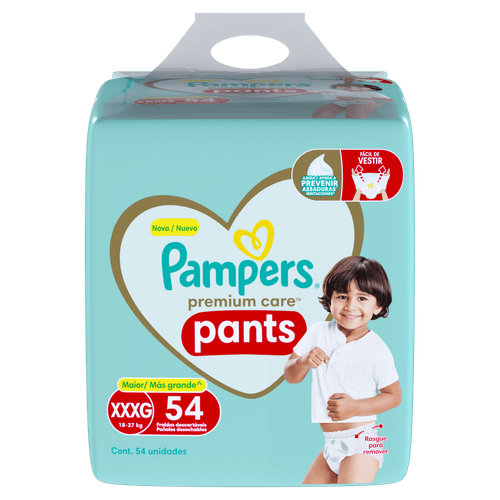 Fralda Descartável Infantil Pants Pampers Premium Care XXXG -54 Unidades