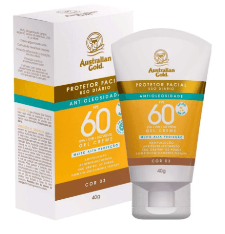 Protetor Solar Facial FPS 60 Australian Gold Cor 03 40g