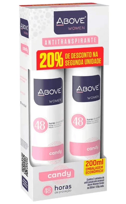 Kit Desodorante Above Aerossol Invisible Candy 2un -200ml