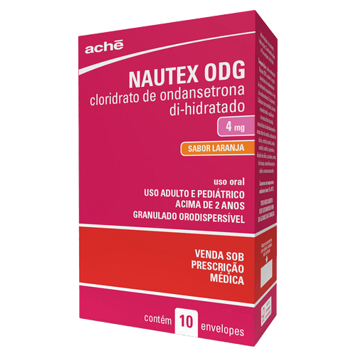 Nautex ODG 4mg Laranja Caixa 10 Envelopes Granulado Orodispersível