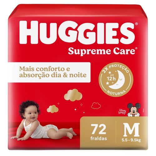 Fralda Descartável Infantil Huggies Máxima Proteção M - 72 Unidades