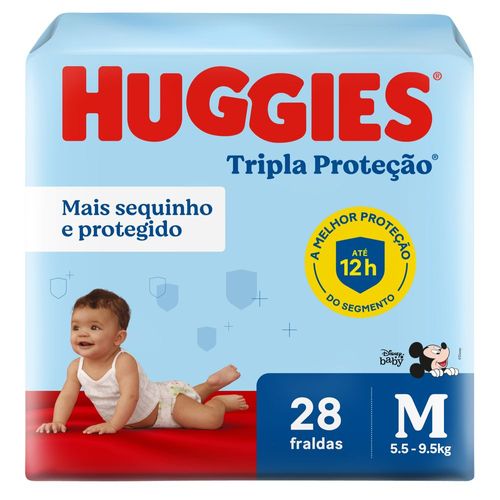 FRALDA HUGGIES TRIPLA PROTEÇÃO JUMB M 28UN