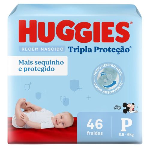 Fralda Huggies Tripla Proteção P - 46 unidades
