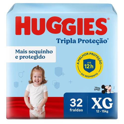 Fralda Huggies Tripla Proteção XG - 32 unidades