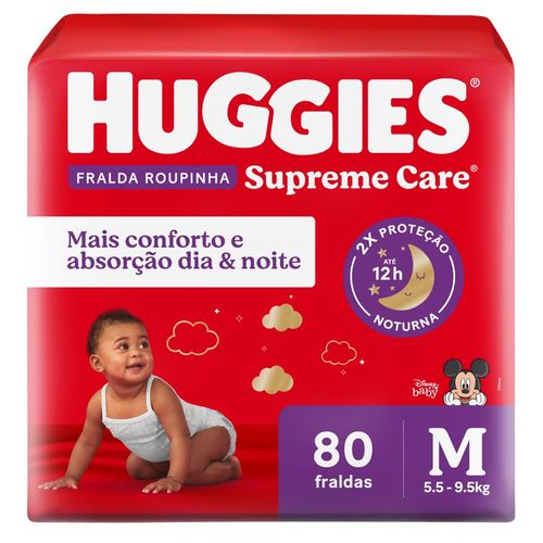 Fralda Descartável Huggies Supreme Care M Roupinha 80 Unidades