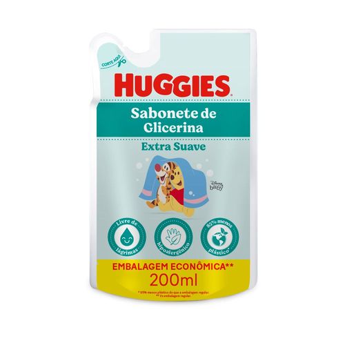 Sabonete Líquido da Cabeça aos Pés Extra Suave Disney Baby Huggies Sachê 200ml Refil
