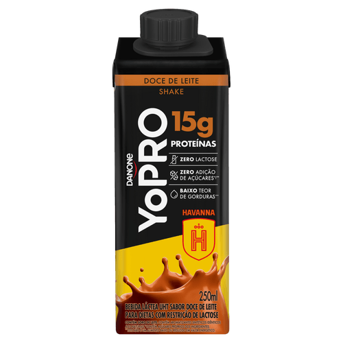 Bebida Láctea UHT Doce de Leite Zero Lactose Yopro Shake - 250ml
