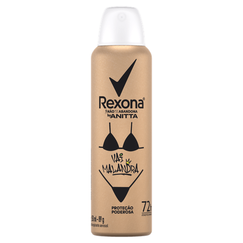 Desodorante Antitranspirante Aerossol Vai Malandra 72h Rexona by Anitta - 150ml