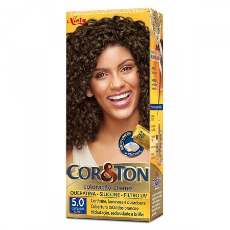 Tintura Niely Cor&Ton Castanho Claro 5.0 - 180g