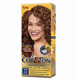 Coloração Creme Marrom Dourado 7.7 Queratina Filtro UV Niely Cor&Ton