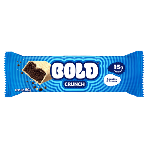Barra de Proteína Cookies & Cream Bold Crunch - 50g