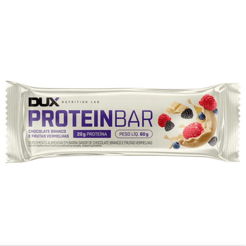 Barra de Proteína Dux Protein Bar Chocolate Branco e Frutas Vermelhas - 60g