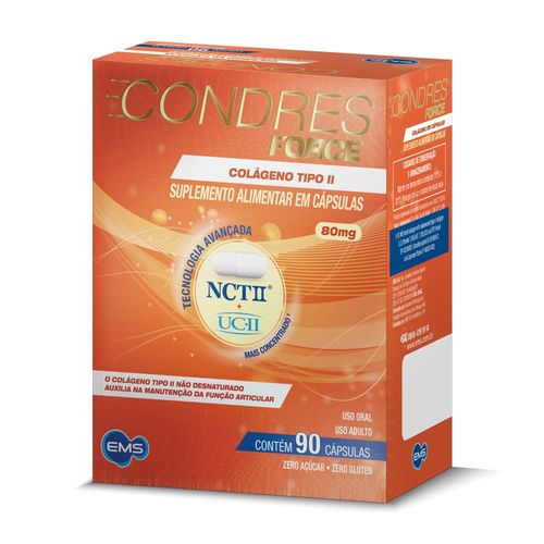 Suplemento Condres Force Colágeno UC-II + NCT-II EMS 80mg Cápsula 90 Unidades