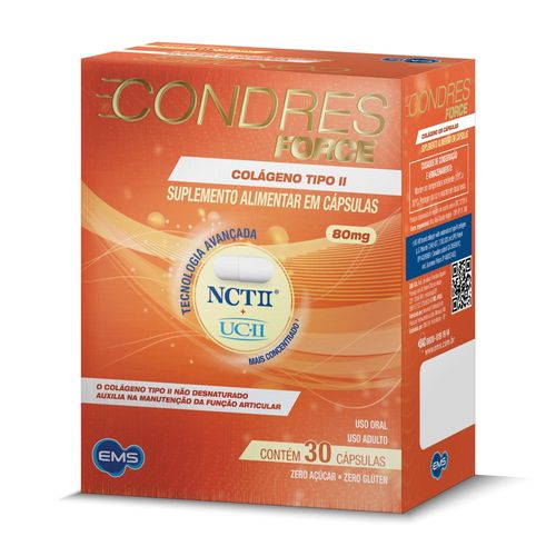 Suplemento Condres Force Colágeno UC-II + NCT-II EMS 80mg Cápsulas 30 Unidades