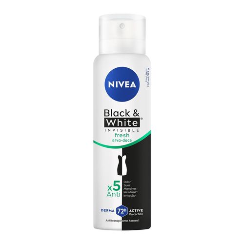 Nivea Desodorante Aerossol Black & White Invisible Fresh Erva-doce - 150ml