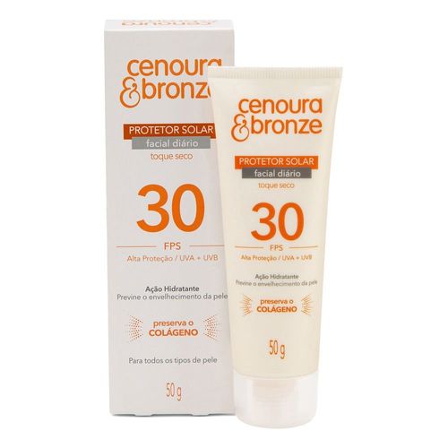 Protetor Solar Facial Cenoura E Bronze FPS 30-50g