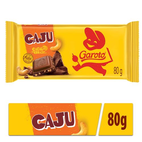 Chocolate ao Leite com Castanha-de-Caju Garoto - 80g