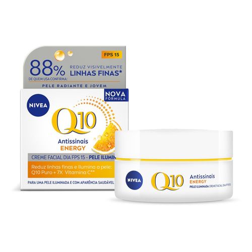 NIVEA Creme Facial Antissinais Q10 Energy Dia FPS15 50g