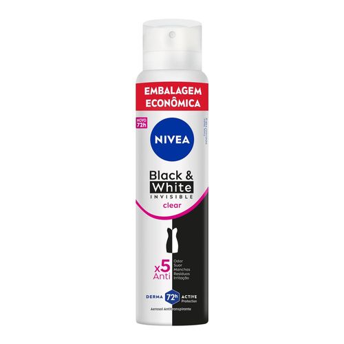 NIVEA Desodorante Antitranspirante Aerossol Invisible Black & White Clear - 200ml