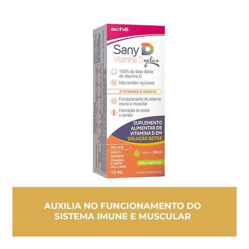 Suplemento Alimentar Sany D 200UI Gotas Maçã Verde - 10ml