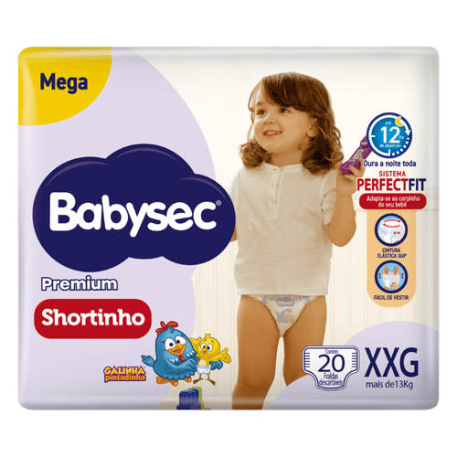 Fralda Descartável Babysec Premium XXG Shortinho 20 Unidades