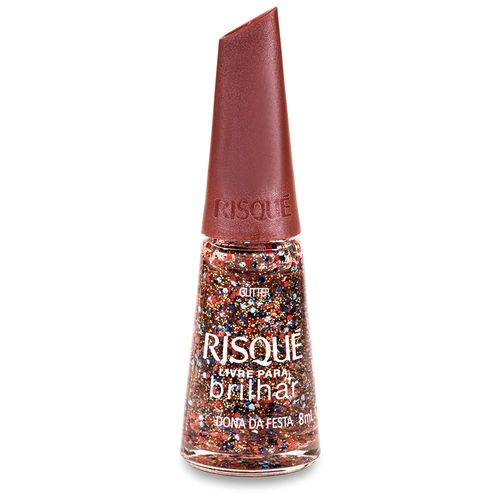 Esmalte Glitter Dona da Festa Risqué Livre para Brilhar - 8ml