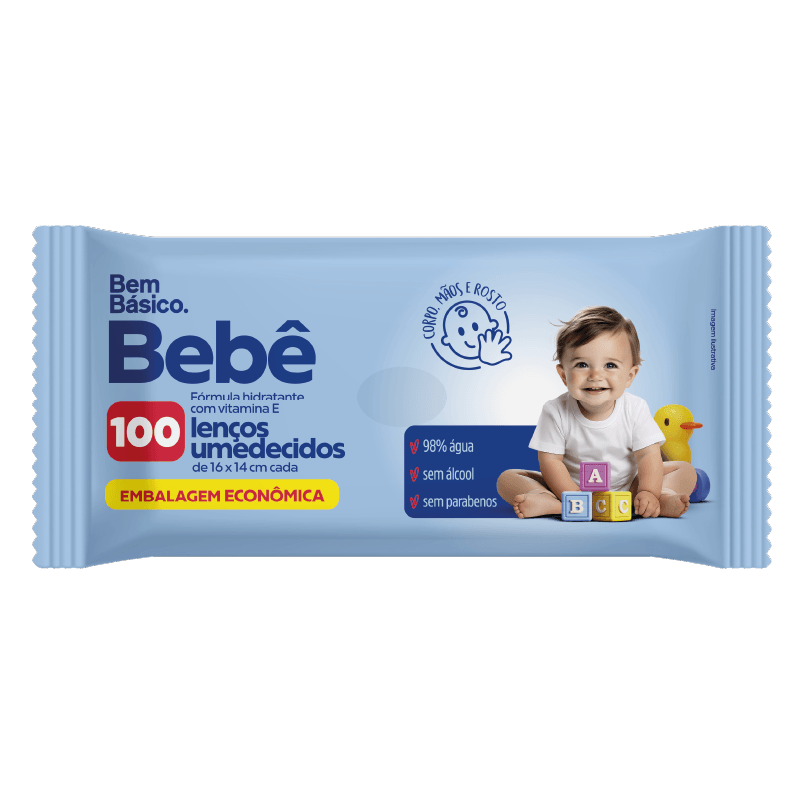 Lenço Umedecido Bem Básico Bebe - 100 unidades