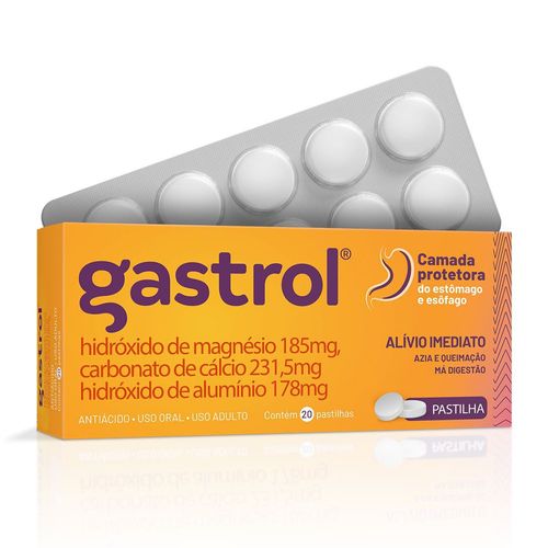 Antiácido Gastrol Pastilha 20 pastilhas mastigáveis
