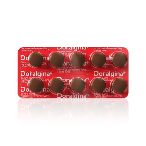 Doralgina Dipirona 300mg + Isometepteno 30mg + Cafeína 30mg Comprimidos 10un Neo Quedmica