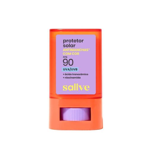 Protetor Solar Bastão Facial Antimanchas com Cor 2 FPS 90 Sallve - 15g