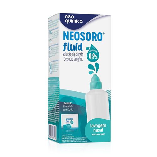 Descongestionante Nasal Neosoro Fluid Alto Volume 0,9% - 30 sachês