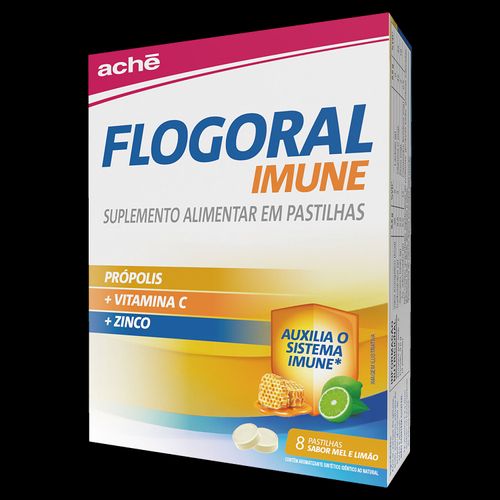 Suplemento Mel e Limão Flogoral Imune 20g - 8 Pastilhas