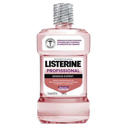 Enxaguante Bucal Zero Álcool Menta Fresca Listerine Gengiva Expert - 500ml
