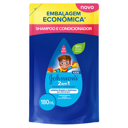 Shampoo 2 em 1 Johnson's Kids Sachê - 180ml