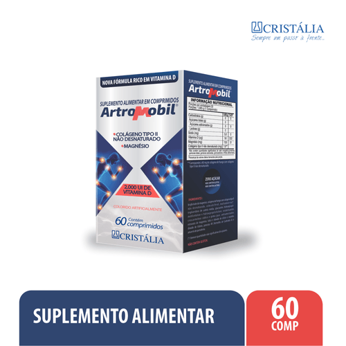 Suplemento Alimentar Artromobil Colágeno Tipo II Cristália 60 Cápsulas