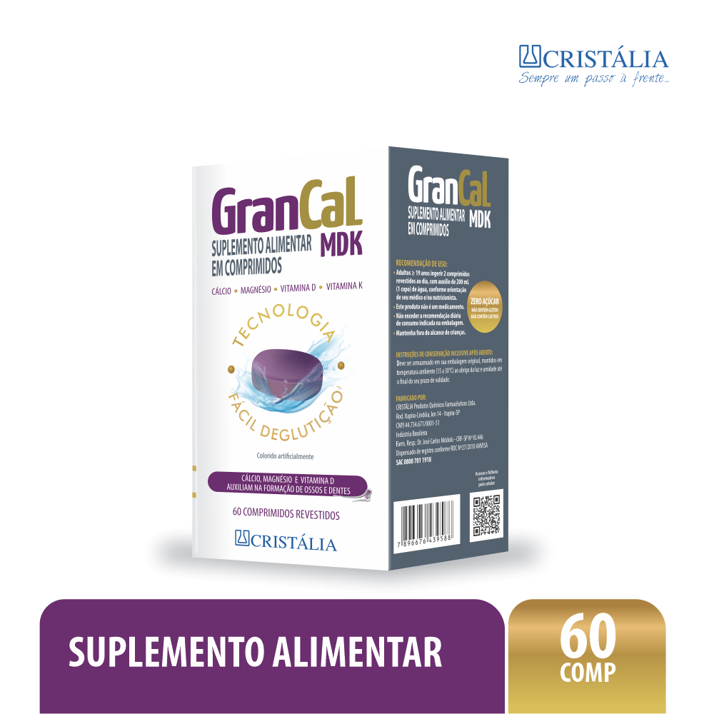 Encontraproduto.com.br - Suplemento Alimentar GranCal MDK - 60 Comprimidos