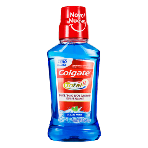 Enxaguante Bucal Zero Álcool Clean Mint Colgate Total 12 - 250ml