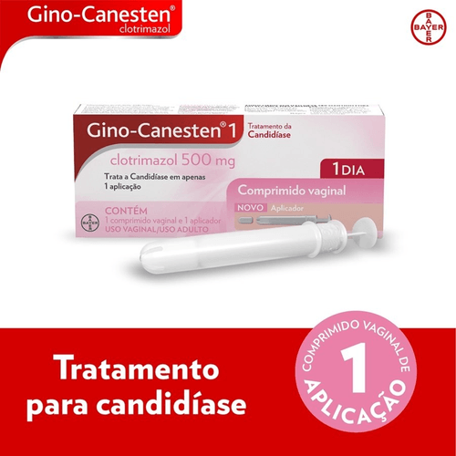 Gino-Canesten 1 Clotrimazol 500mg - 1 Comprimido Vaginal + Aplicador
