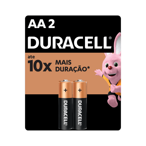 Pilhas AA Alcalina Duracel Pequena - 2 Unidades