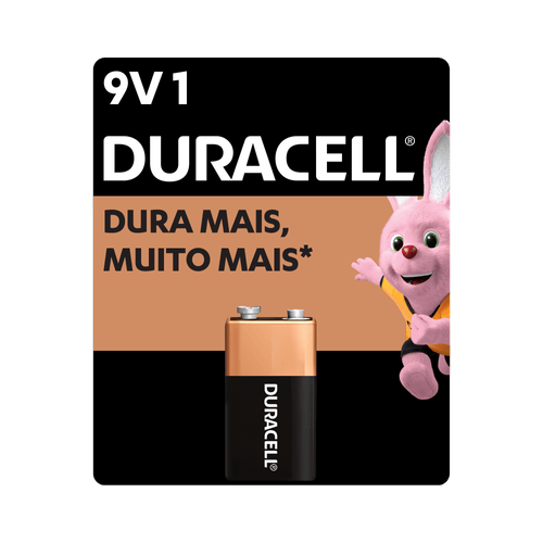Pilha 9V Alcalina Duracell - 1 Unidade