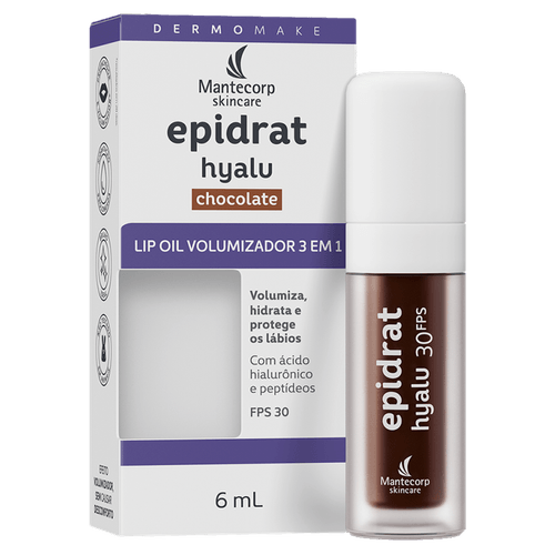 Lip Oil Volumizador 3 em 1 Epidrat Hyalu Chocolate FPS 30 - 6ml
