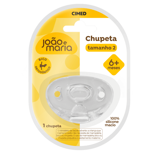 Chupeta Ortodôntica Silicone João e Maria nº 02 a Partir de 6 Meses