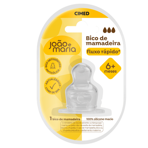 Bico para Mamadeira Anticólica Silicone João e Maria