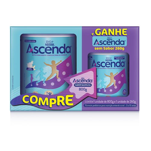 Pack Promo Ascenda Baunilha 800g e Ganhe Ascenda Sem Sabor 260g