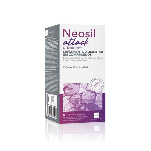 Suplemento Alimentar Neosil Attack Para Cabelos, Unhas E Pele - 30 Comprimidos