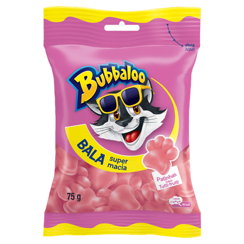 Bala Tutti Frutti Patinhas Bubbaloo - 75g
