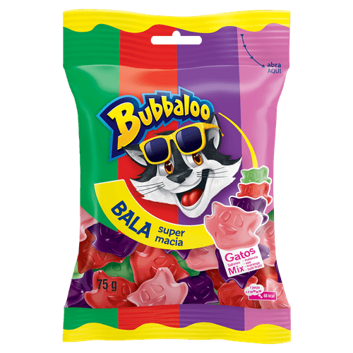 Bala Sortida Gatos Bubbaloo - 75g